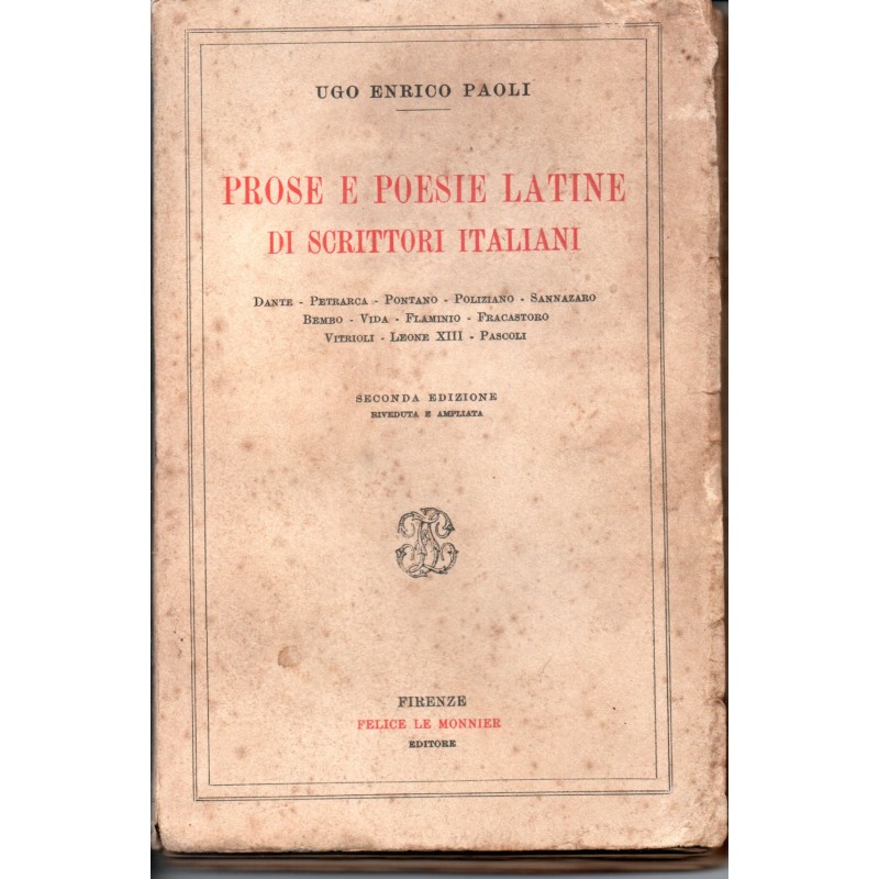 Prose e poesie latine di scrittori italiani