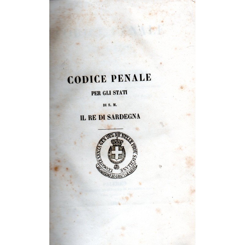 Codice penale per gli stati di S.M. il Re di Sardegna