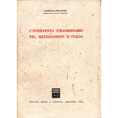 L'intervento straordinario nel mezzogiorno d'Italia