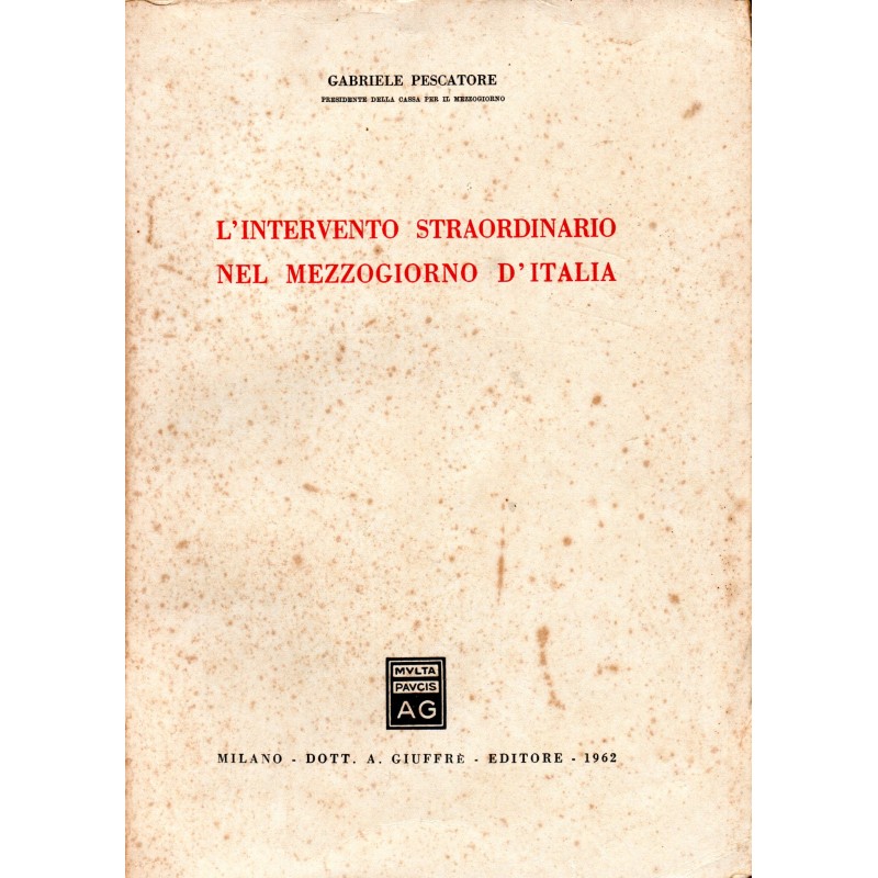 L'intervento straordinario nel mezzogiorno d'Italia