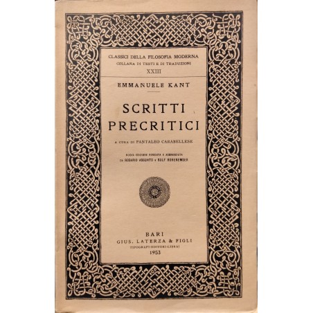 Scritti precritici