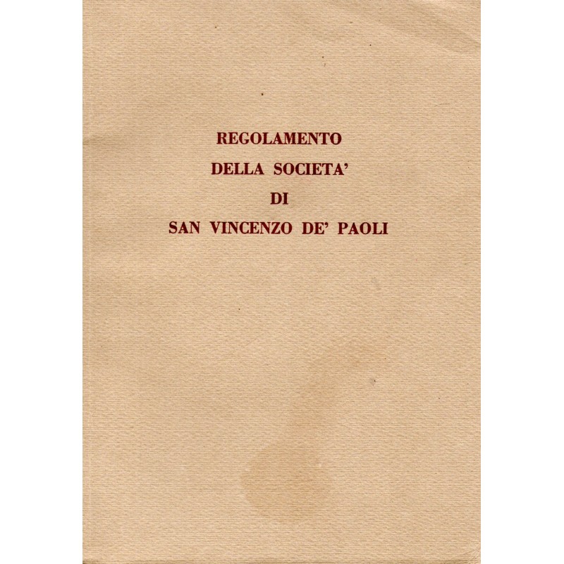 Regolamento della società di san Vincenzo De' Paoli