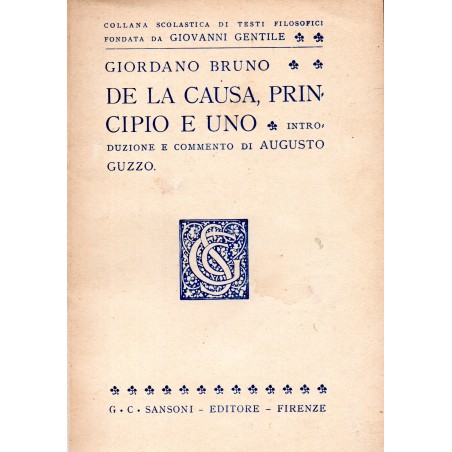 De la causa, principio e uno