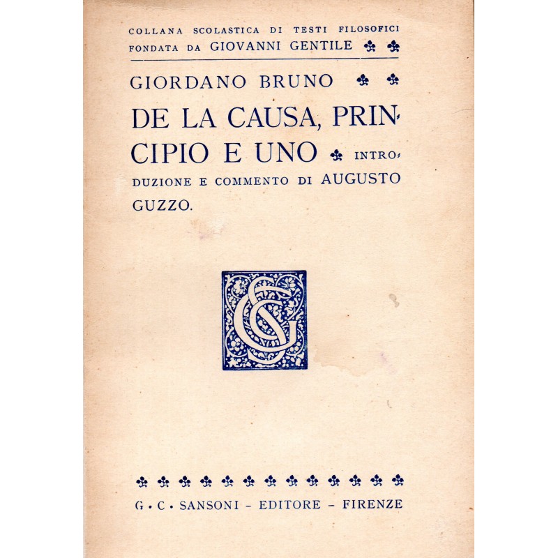 De la causa, principio e uno