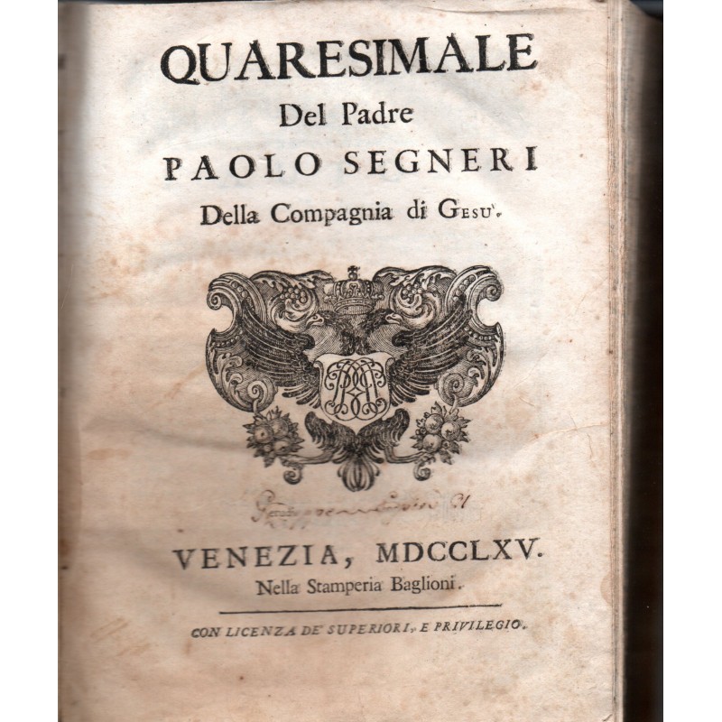 Quaresimale del padre Paolo Segneri