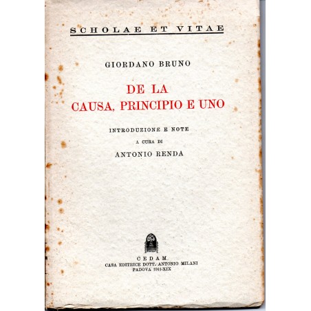 De la causa, principio e uno