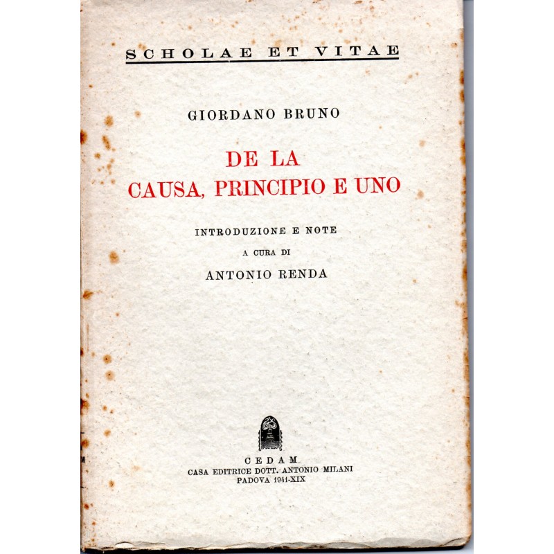 De la causa, principio e uno