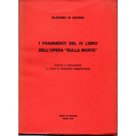 I frammenti del IV libro dell'opera "sulla morte"